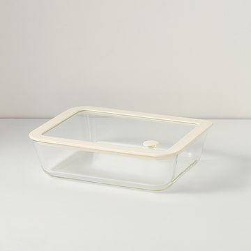 Контейнер для запекания и хранения стеклянный с вакуумным эффектом, 1,4 л, молочный