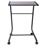 Стол BRABIX "Smart CD-012", 500х580х750 мм, ЛОФТ, на колесах, металл/ЛДСП ясень, каркас черный, 641881