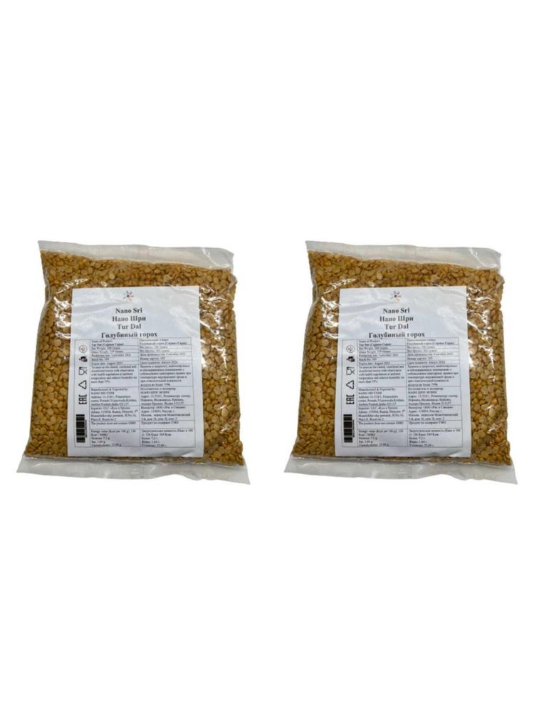 Nano Sri Tur Dal Чечевица желтая дробленая, 500 г, 2 шт