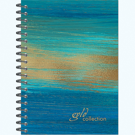 Бизнес-блокнот А6 60 листов на металлическом гребне "Gold Collection"