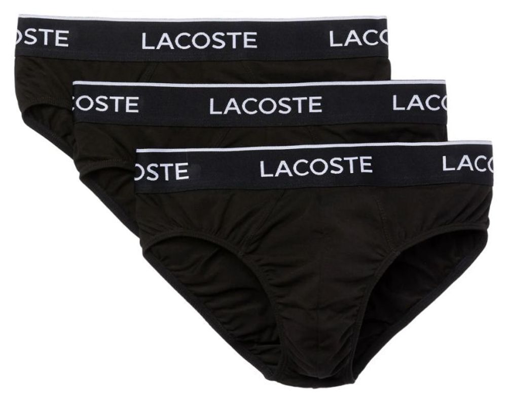 Мужские спортивные боксеры Lacoste Cotton Stretch Casual Briefs 3P - черный