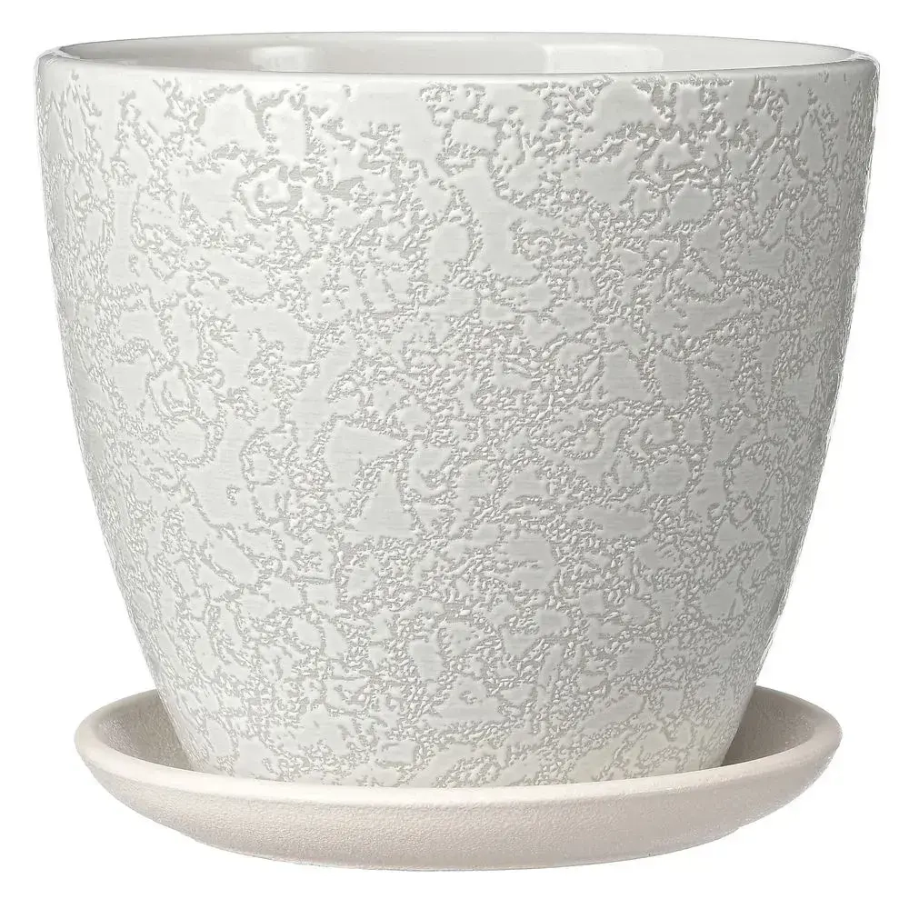 Горшок керамический МАДЖЕНТА D150мм 1,4л белый крокус