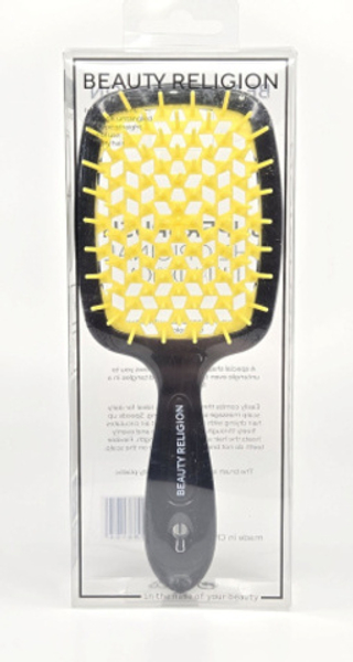 Расческа для волос цвет чёрный/жёлтый BEAUTY RELIGION Superbrush The Original Italian Design