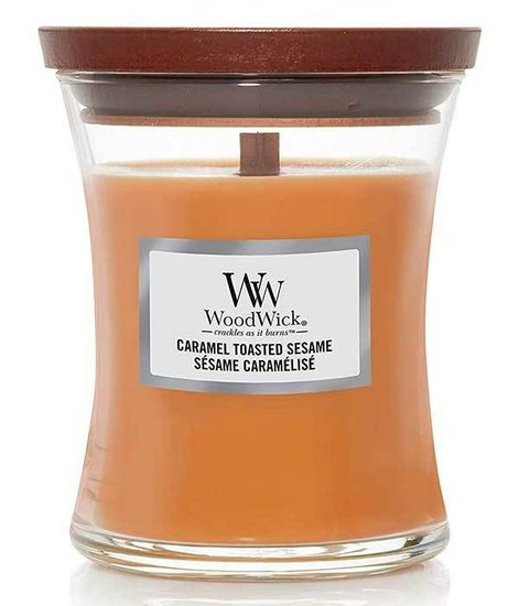 Карамель и жареный кунжут, ароматическая свеча, WoodWick