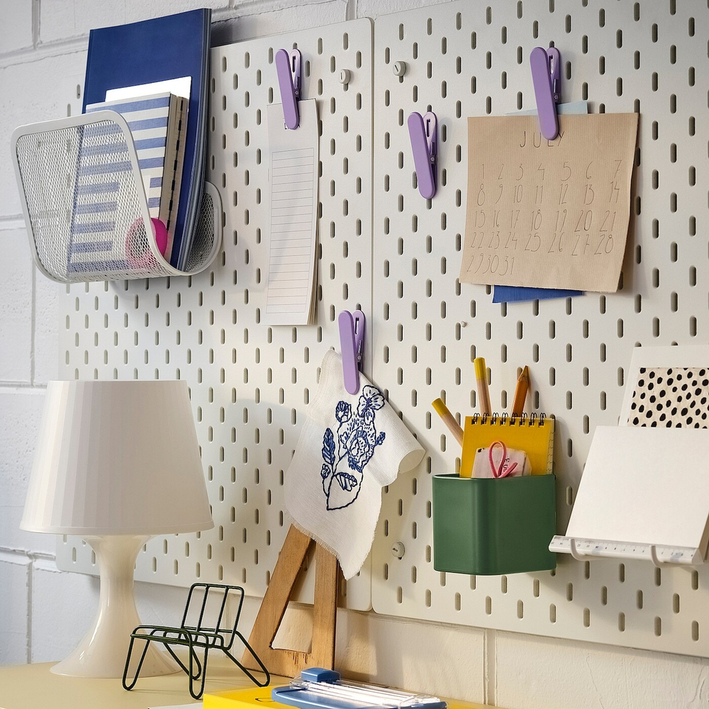 Комплект зажимов для настенного органайзера IKEA SKADIS (СКОДИС), Сиреневый, 2 шт
