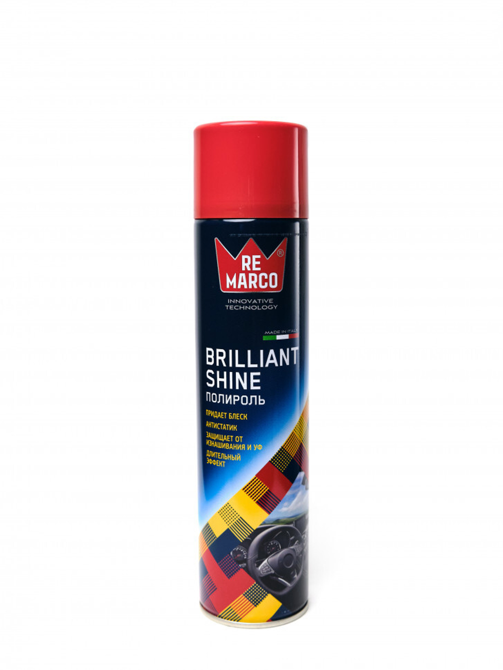 RM-401 RE MARCO Полироль пластика  BRILLIANT SHINE 400 мл (аэр.), ВИШНЯ