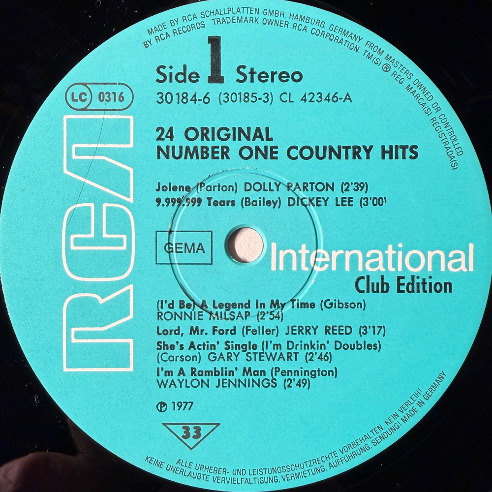 Сборник 24 Original Number One Country Hits 2LP (Германия 1983г.)