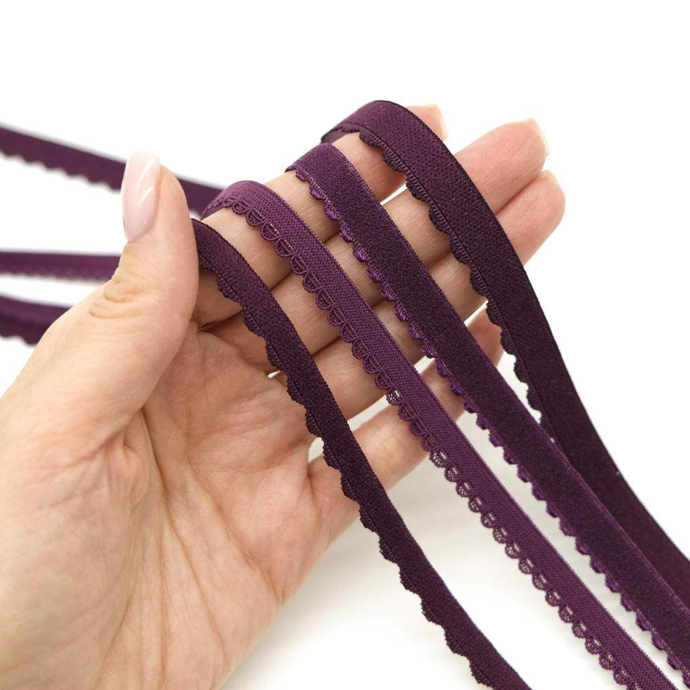 Резинка отделочная с фестончатым краем СЛИВА, 8мм