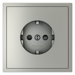 Розетка встраиваемая VOLTUM S70 с заземлением и защитными шторками, 16А, (сталь)