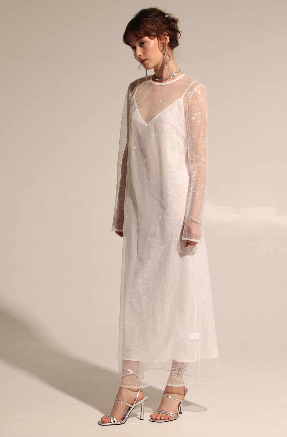 Платье макси пайетки