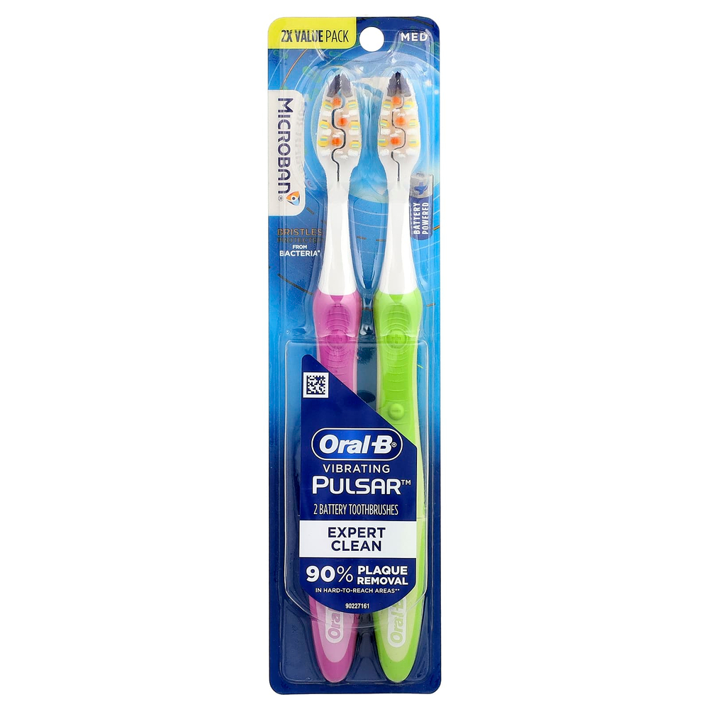 Oral-B, Vibrating Pulсар™, зубная щетка на батарейках, средний размер, 2 шт.