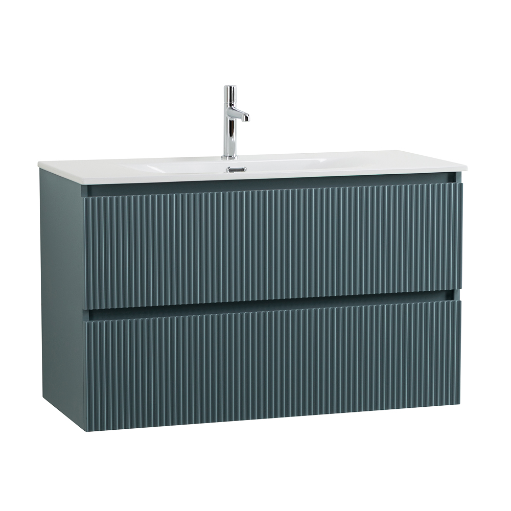 Тумба с раковиной подвесная BelBagno UNO-1000-2C-SO-AO Голубой матовый, раковина белая BB-8099-100