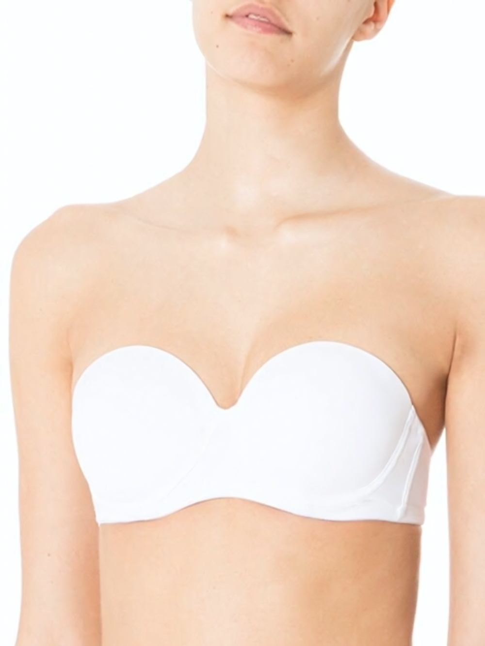 Бюстгальтер без бретелей с формованной чашкой (Размер: 1B) (Цвет: белый)
