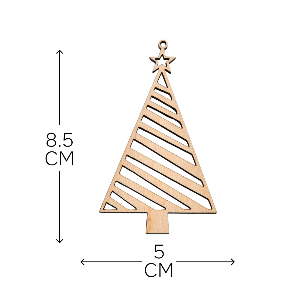 Подарочный набор игрушек на новогоднюю елку, деревянные