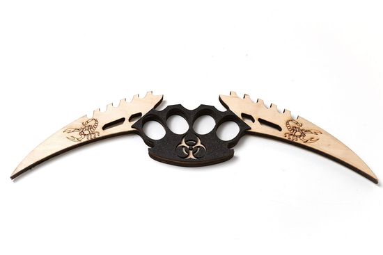 Деревянный Керамбит-кастет (2в1) 30см