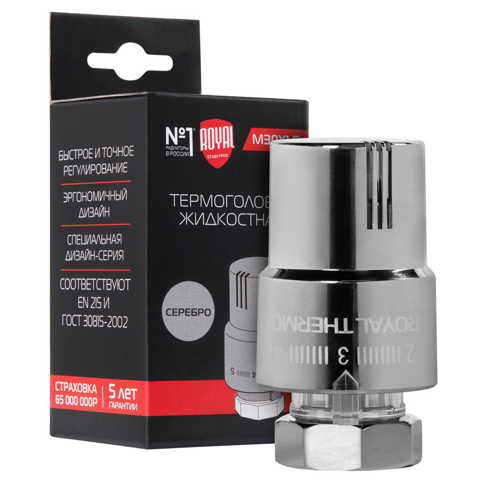 Термоголовка жидкостная Royal Thermo Design М30х1,5 (хром)