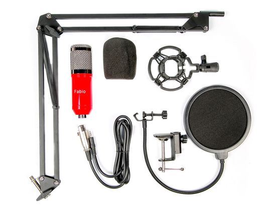 Микрофон студийный Fabio (красный)