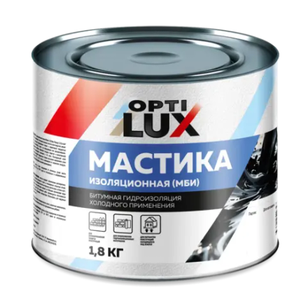 OPTILUX Мастика Битумно-изоляционная МБИ 1,8кг (ИжСинтез)