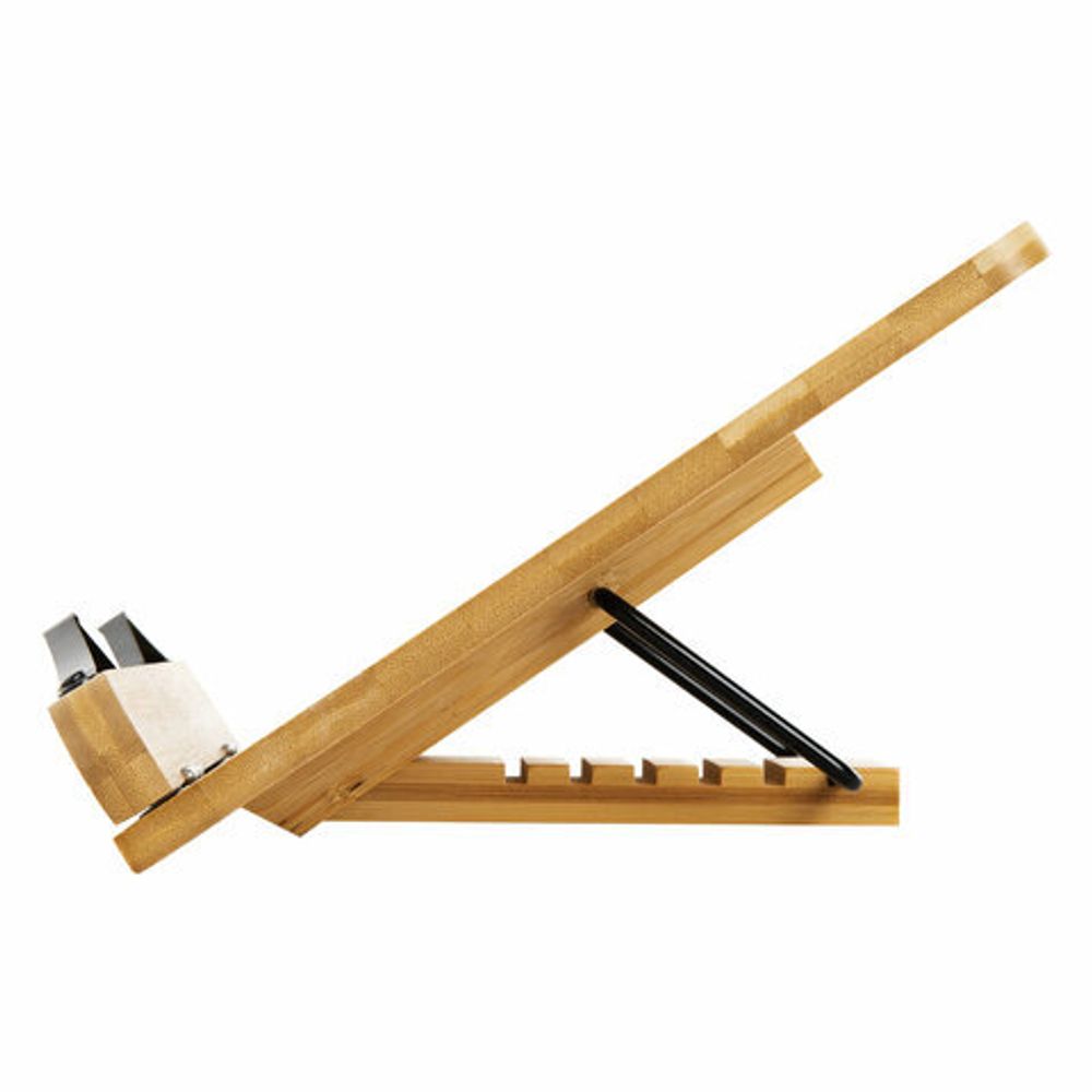 Подставка для книг и планшетов большая бамбуковая BRAUBERG, 34х24 см, регулируемый угол, 237896