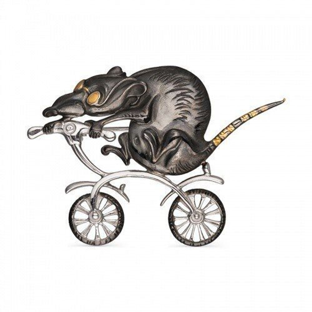 Брошь Гоночная Крыса на велике 644770-6 Брошь Гоночная Крыса на велике 644770-6