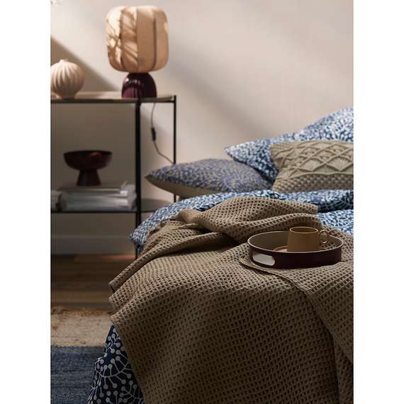 Плед из шерсти бежево-серого цвета из коллекции essential, 130х180 см