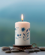 Трансфер переводной - декаль для свечей и гипса цветочки 012