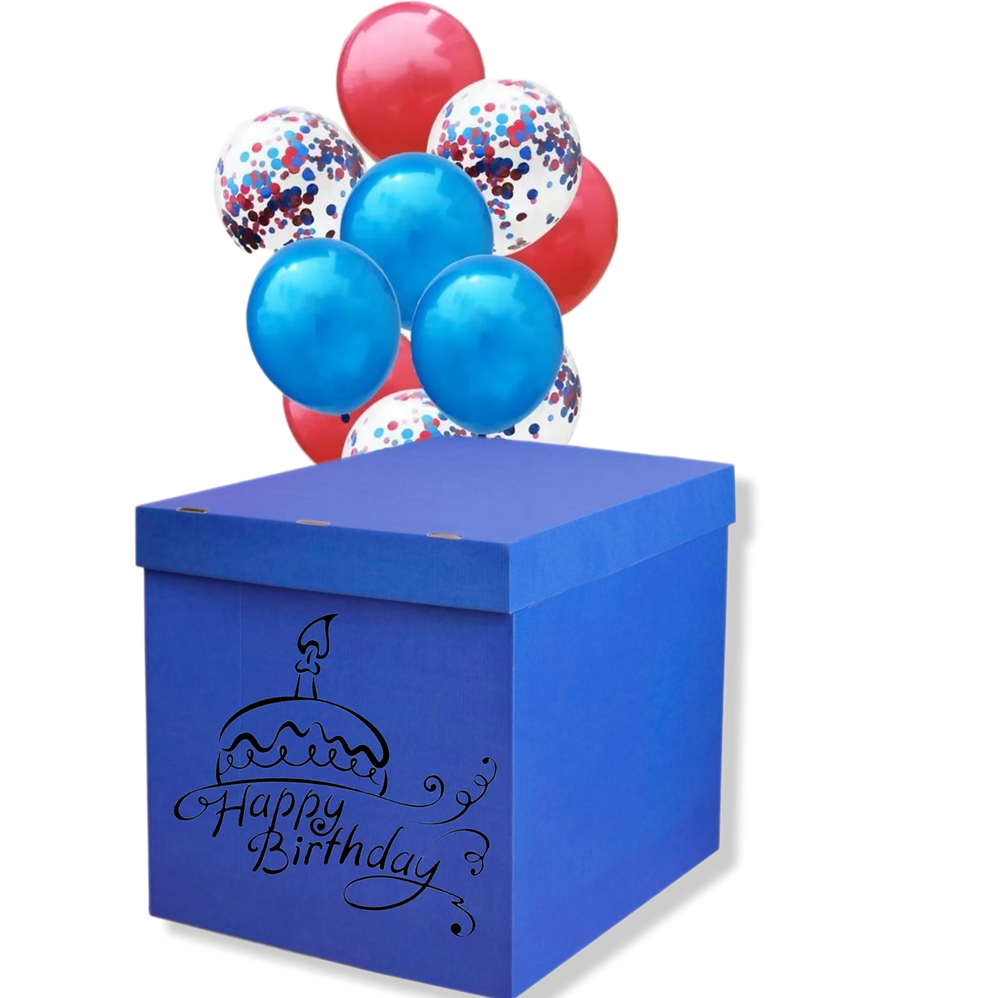Коробка для воздушных шаров 70*70*70 см, Синий