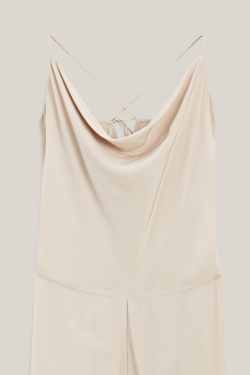 Massimo Dutti Платье из 100% шелка - Limited Edition, жемчужно-бежевый