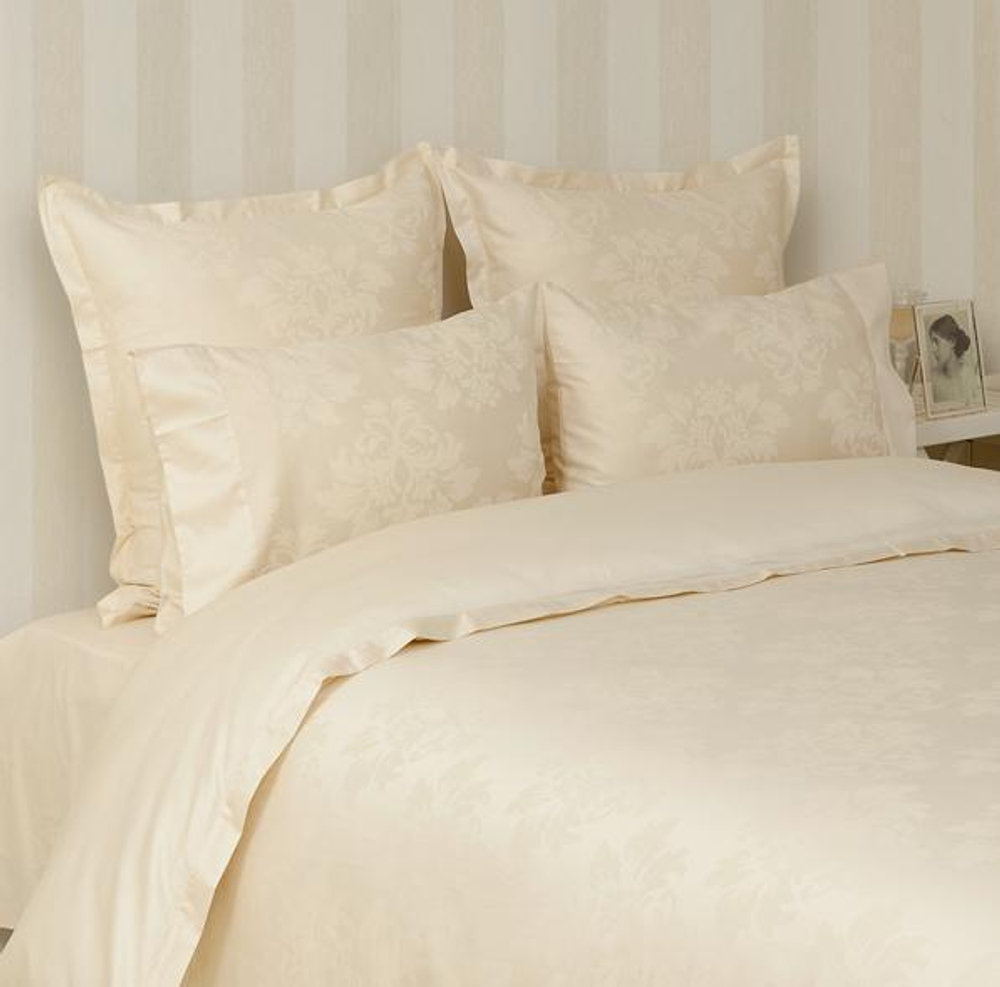 Постельное белье 2 спальное евро Bovi Барокко шампань