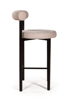 Стул полубарный Biggi, шенилл Puffy beige / опоры черные