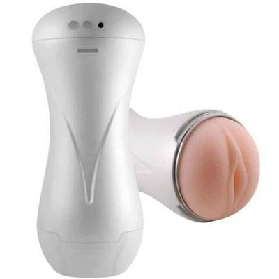 Телесный мастурбатор-вагина в колбе с вибрацией (Цвет: телесный)