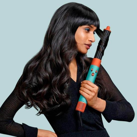 Стайлер Dyson Airwrap i.d. Long HS08 Straight+Wavy, бирюзовый/оранжевый (Ceramic Patina/Topaz)
