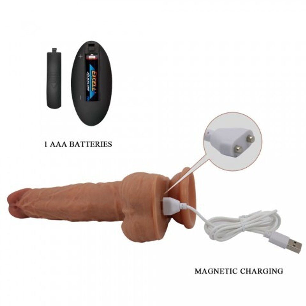 Реалистичный вибратор с фрикцией Jonathan и пультом ДУ, 21 см