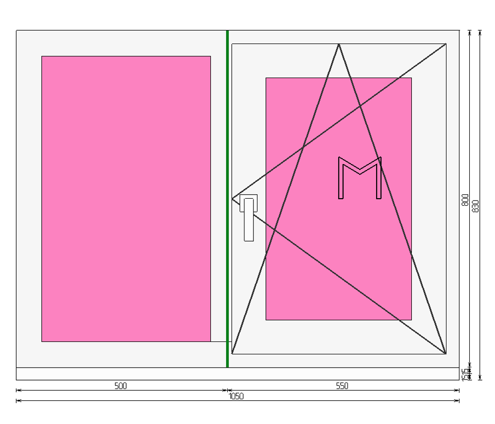 Пластиковое окно 800 х 1050 ТермА Эко + Москитная сетка