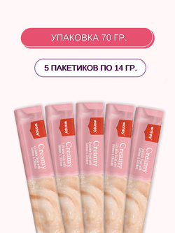 Wanpy Dog Крем лакомство для собак "нежное пюре" из лосося и курицы 70 г