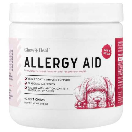 Chew + Heal, Средство от аллергии, для собак, 90 жевательных таблеток, 198 г (6,9 унции)