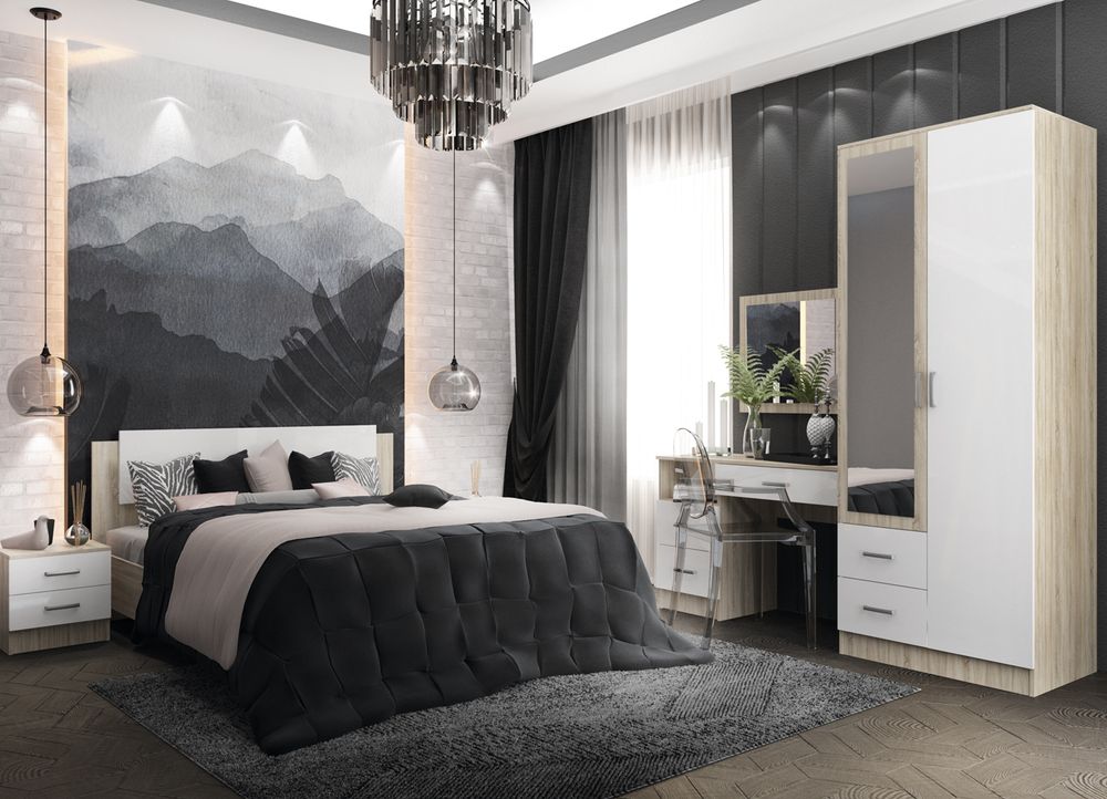 МС Софи Зеркало Сонома/Белый СЗ 800.1