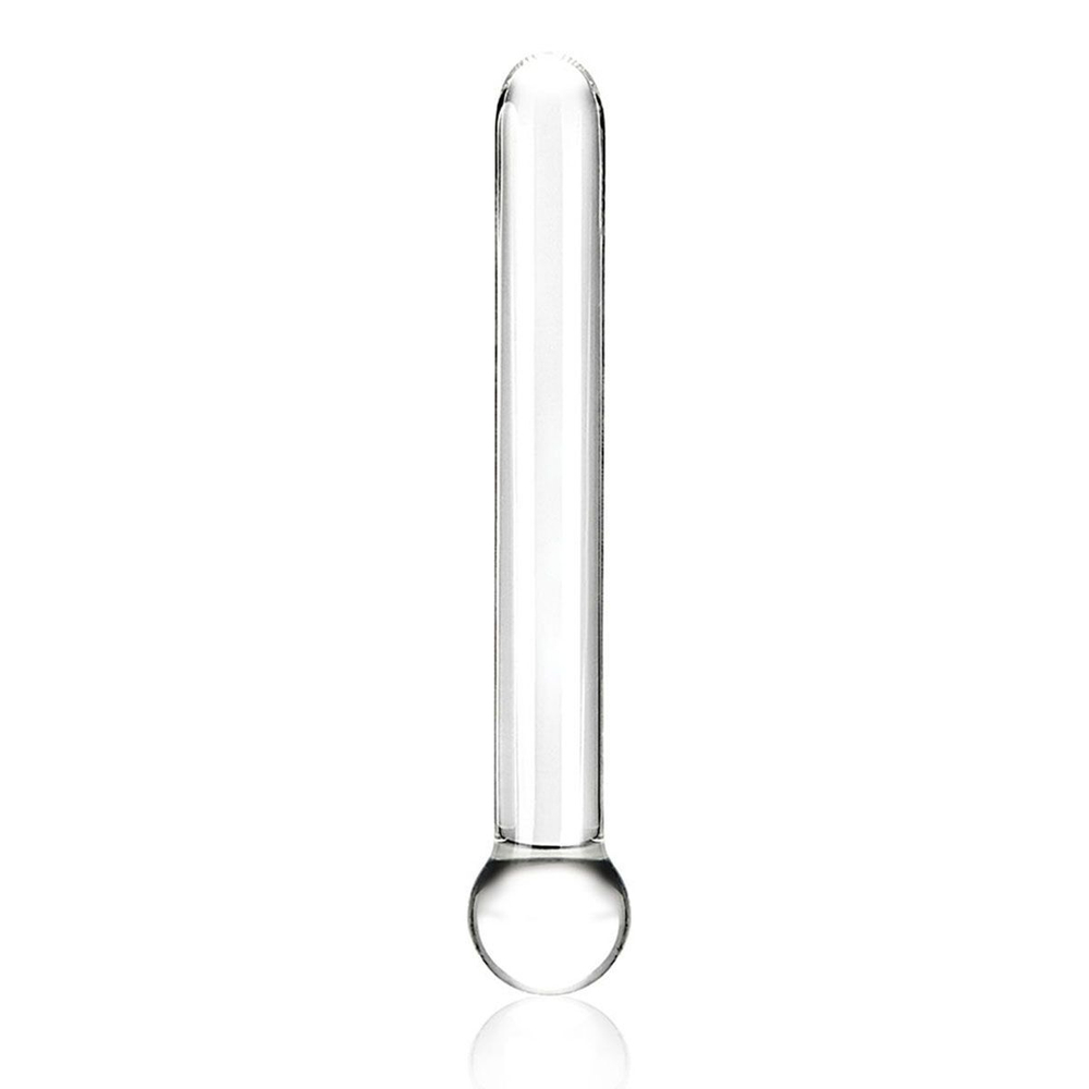 Стеклянный жезл с шаром Straight Glass Dildo - 17,8 см.