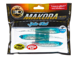 Виброхвост LJ 3D Series Makora Split Tail 5.0in (12,7 см), цвет 002, 4 шт.
