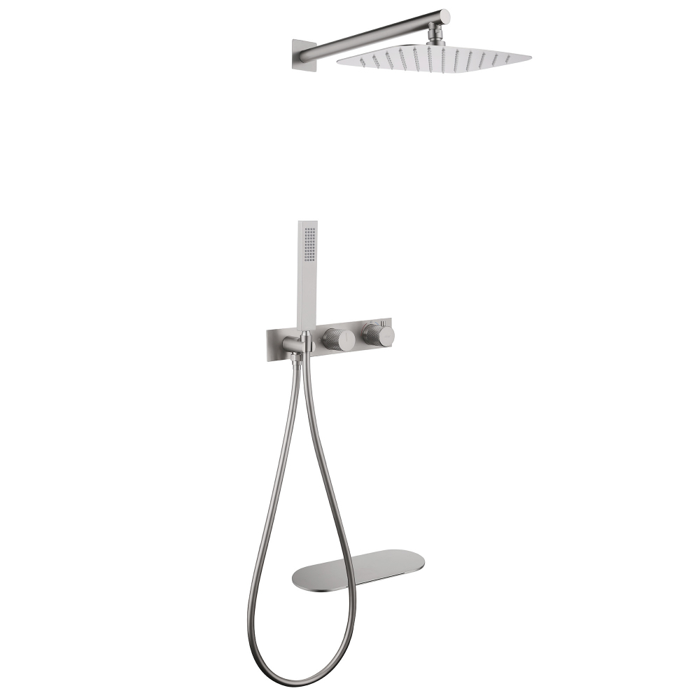 Душевая система ABBER Rund AF8750SP скрытого монтажа с изливом, термостат, сатин