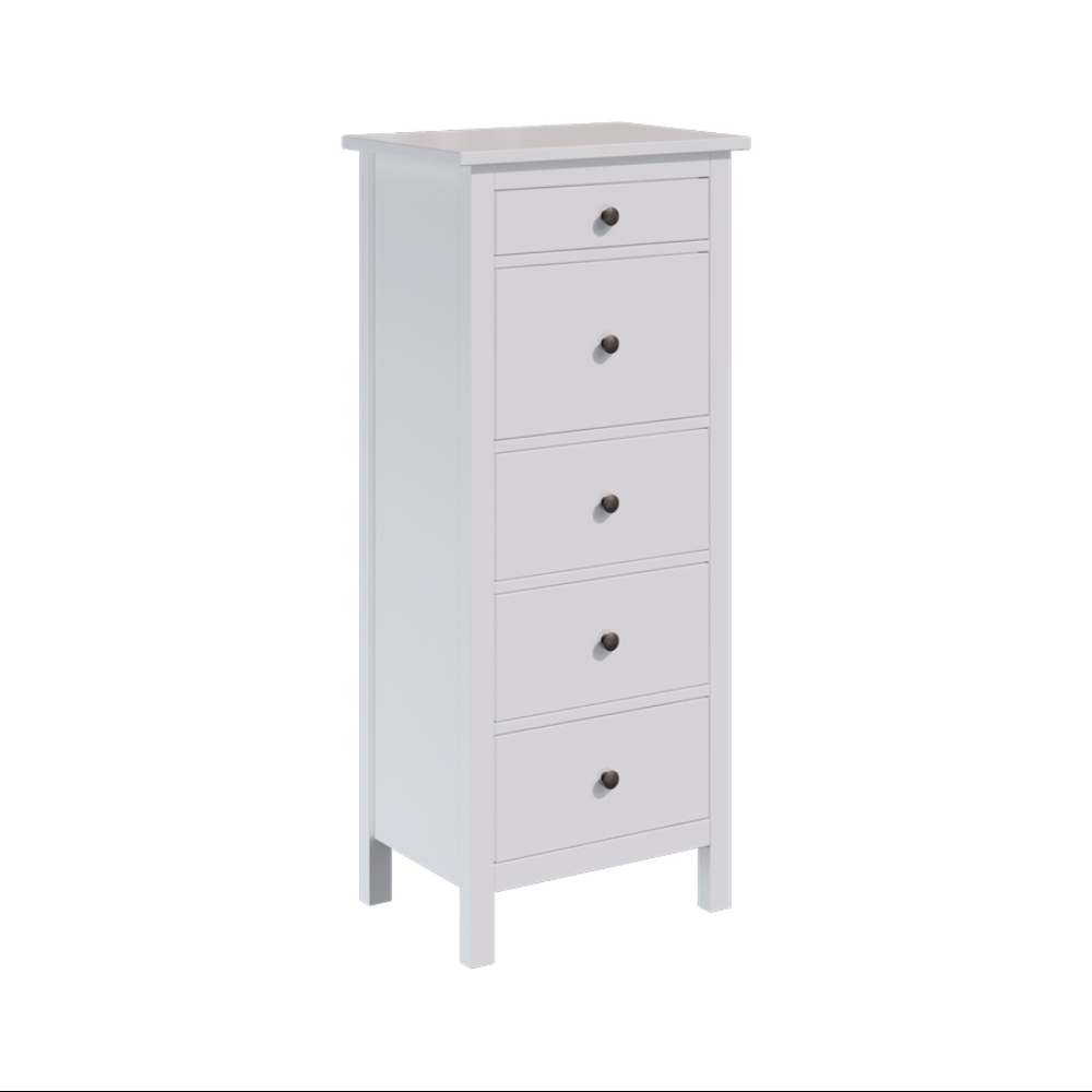 Комод с 5 ящиками деревянный, Хемнэс Hemnes/ Кымор, 57х39х160 см,белый