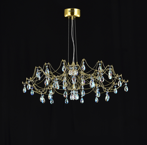 Подвесная люстра светодиодная с пультом и хрустальными подвесками K9 MyFar Ersilia MR2662-60P-50СD