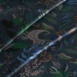 Наволочка 50x70 Mollen Таинственный лес темно-бирюзовая шелковая