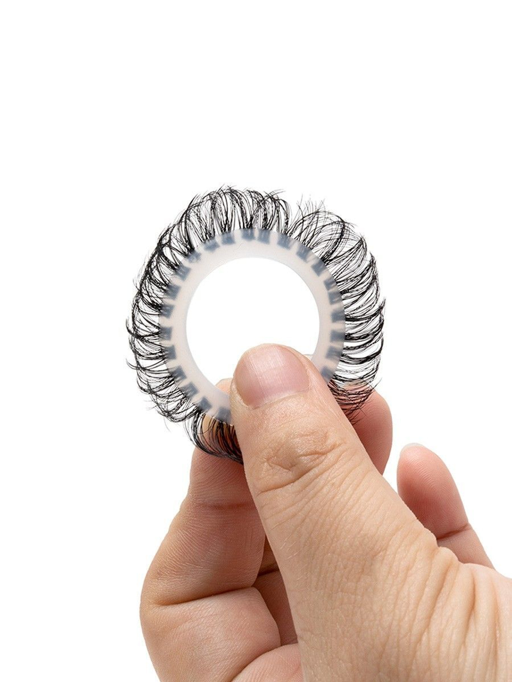 Эластичное эрекционное колечко с черными «ресничками» (Цвет: белый с черным)
