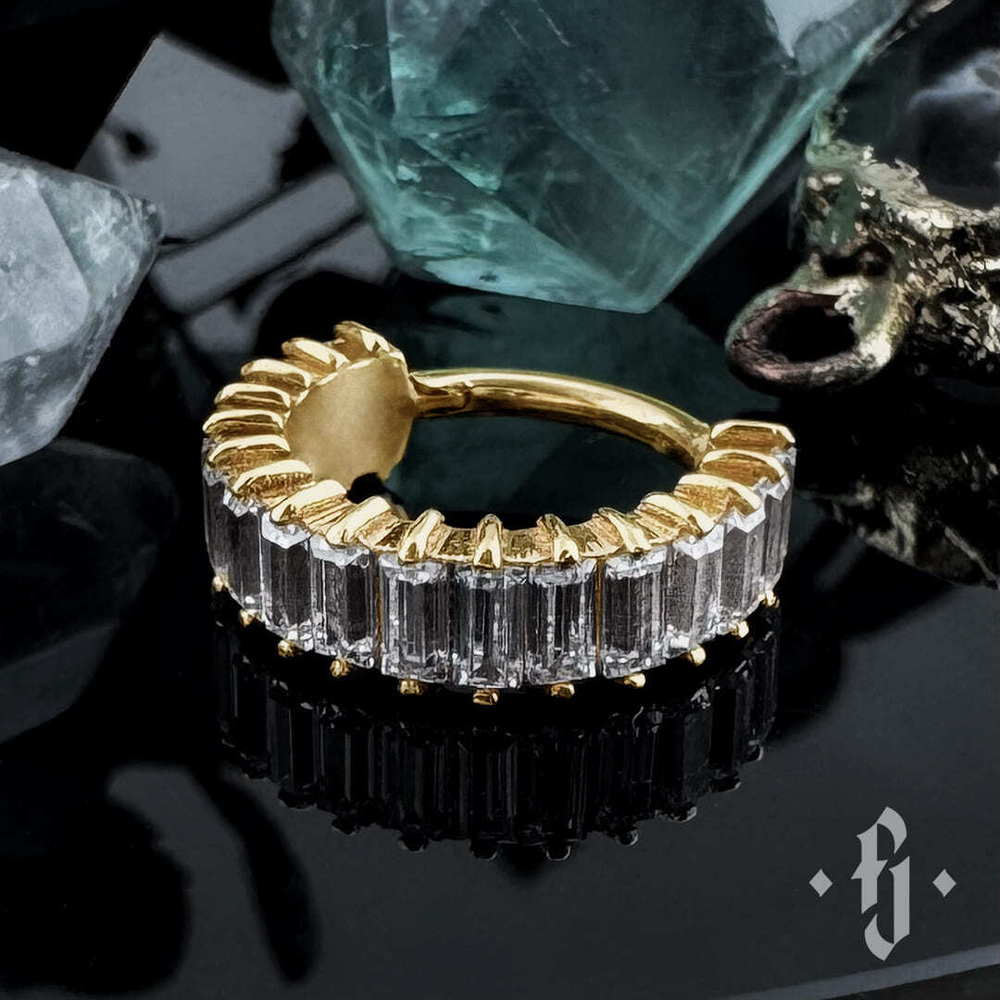 Кликер "Idol Mini" - Желтое золото - White CZ