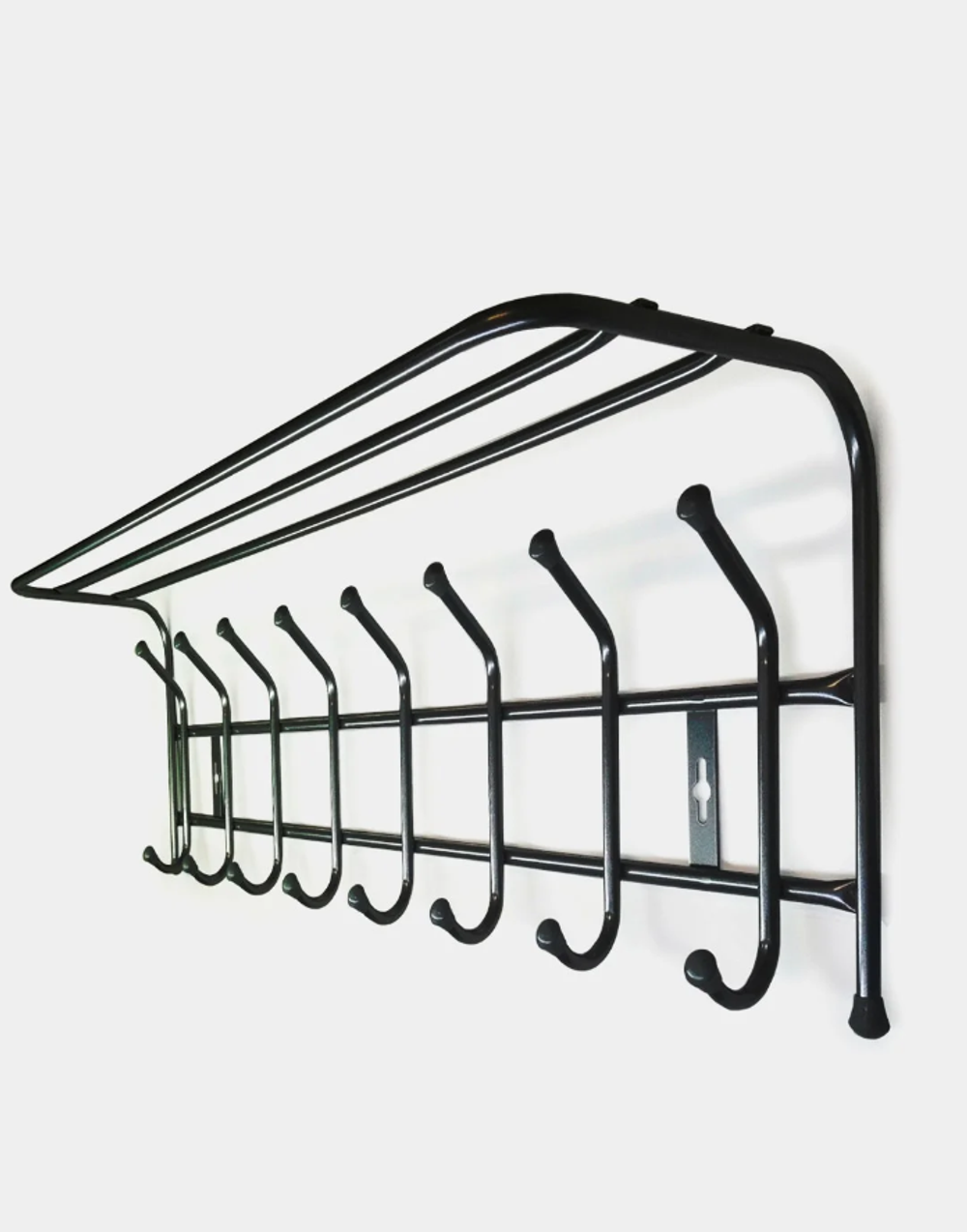 Вешалка настенная металлическая с полкой, усиленная, 6 крючков