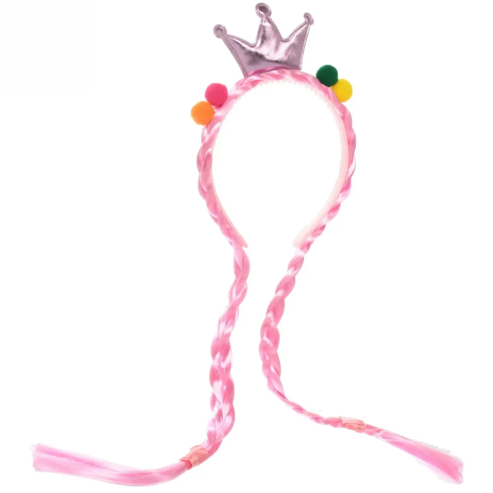 Ободок карнавальный с косичкой «Розовая нежность»
