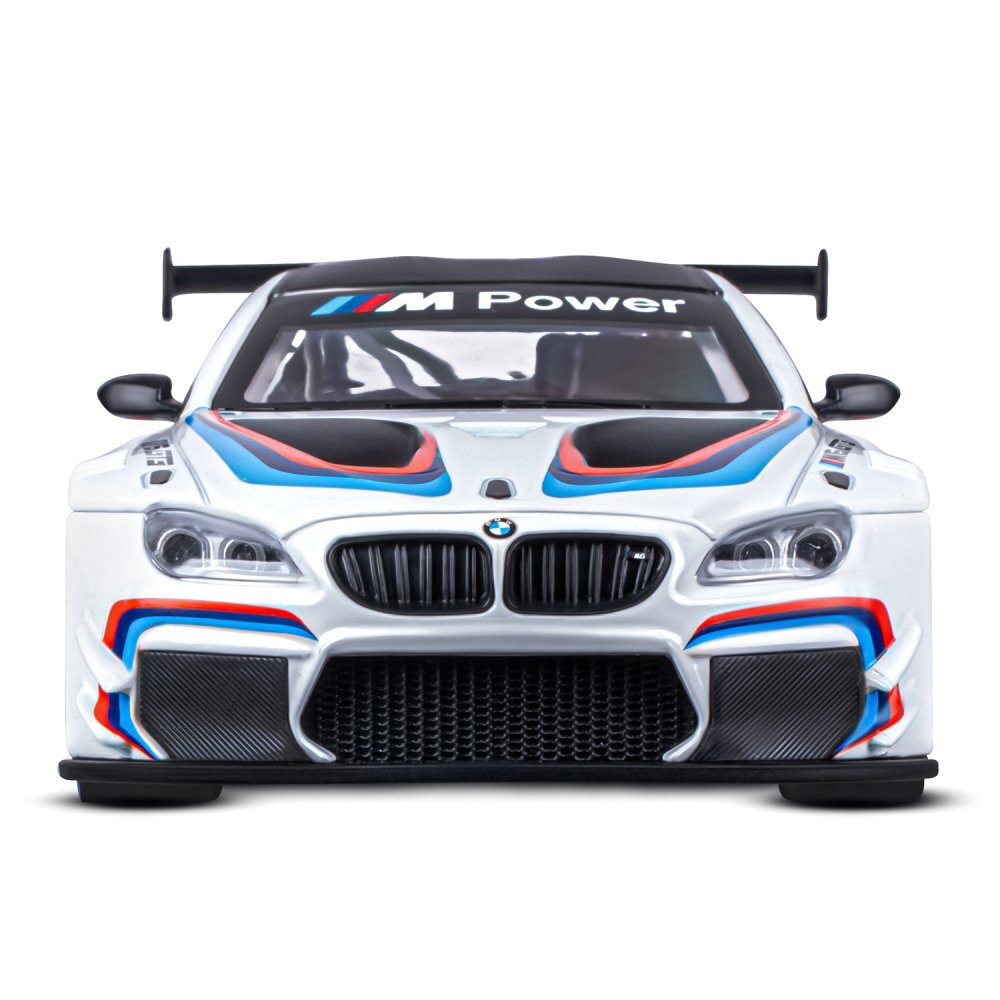 Модель 1:24, BMW M6 GT3, белый,  откр. двери и капот, свет, звук