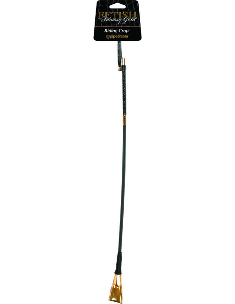 Длинный стек с золотым наконечником Riding Crop (Цвет: черный с золотым)
