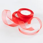Лента декоративная (2,5 см*22,85 м) Органза, Красный, 1 шт.